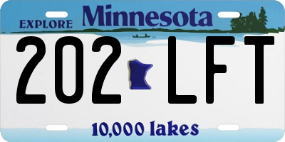 MN license plate 202LFT