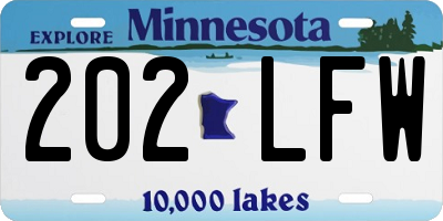MN license plate 202LFW