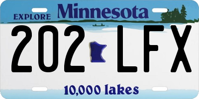 MN license plate 202LFX