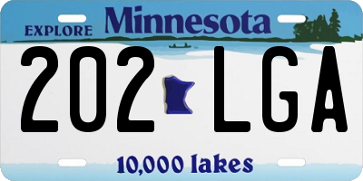 MN license plate 202LGA
