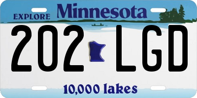 MN license plate 202LGD