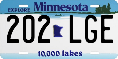 MN license plate 202LGE