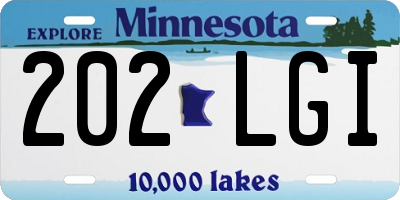 MN license plate 202LGI