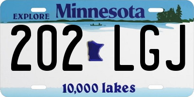 MN license plate 202LGJ