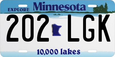 MN license plate 202LGK