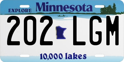 MN license plate 202LGM