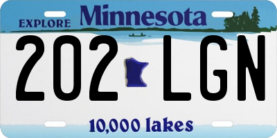 MN license plate 202LGN