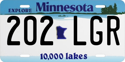 MN license plate 202LGR
