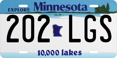 MN license plate 202LGS
