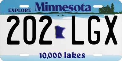 MN license plate 202LGX