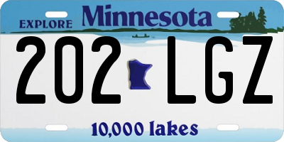 MN license plate 202LGZ