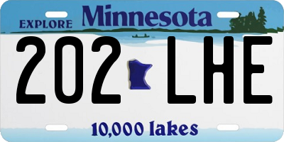 MN license plate 202LHE