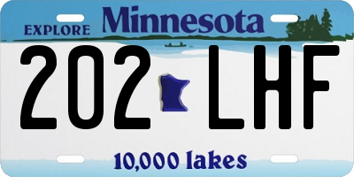 MN license plate 202LHF