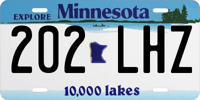 MN license plate 202LHZ