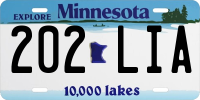 MN license plate 202LIA
