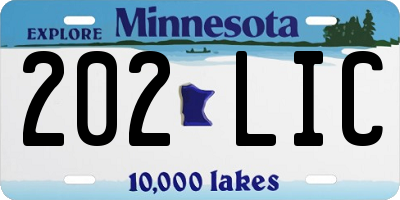 MN license plate 202LIC