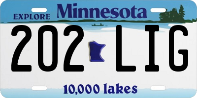 MN license plate 202LIG