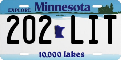 MN license plate 202LIT