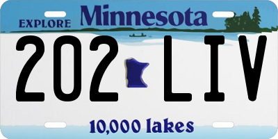 MN license plate 202LIV