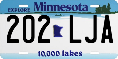 MN license plate 202LJA