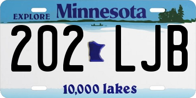 MN license plate 202LJB