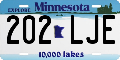 MN license plate 202LJE