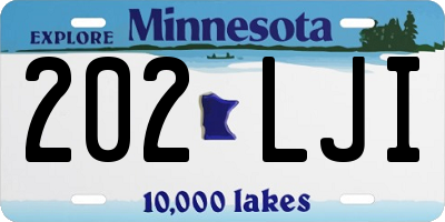 MN license plate 202LJI