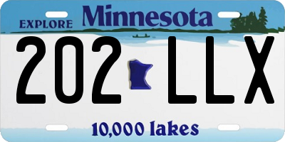 MN license plate 202LLX