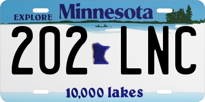 MN license plate 202LNC