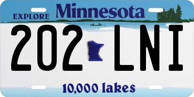 MN license plate 202LNI