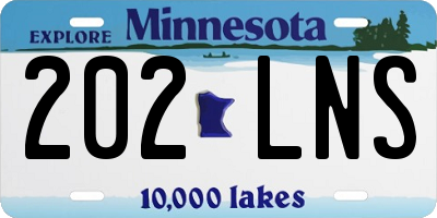 MN license plate 202LNS