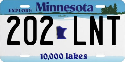 MN license plate 202LNT