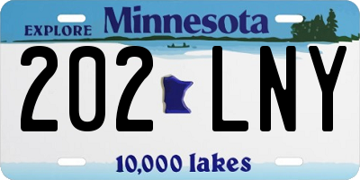 MN license plate 202LNY