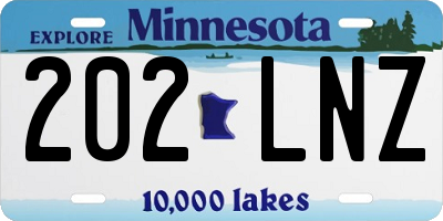 MN license plate 202LNZ