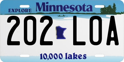 MN license plate 202LOA