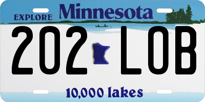MN license plate 202LOB