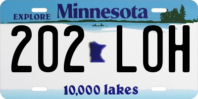MN license plate 202LOH