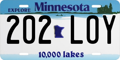 MN license plate 202LOY