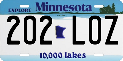 MN license plate 202LOZ