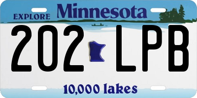 MN license plate 202LPB
