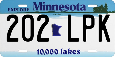 MN license plate 202LPK