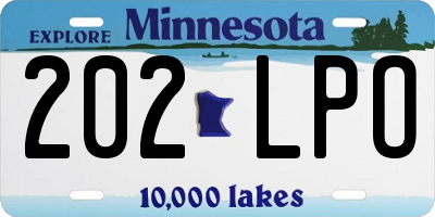 MN license plate 202LPO