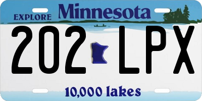 MN license plate 202LPX