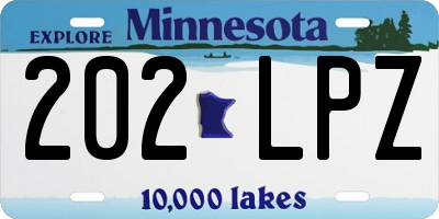 MN license plate 202LPZ