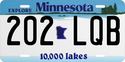MN license plate 202LQB