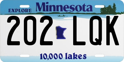 MN license plate 202LQK