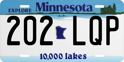 MN license plate 202LQP
