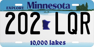 MN license plate 202LQR