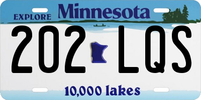MN license plate 202LQS