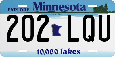 MN license plate 202LQU